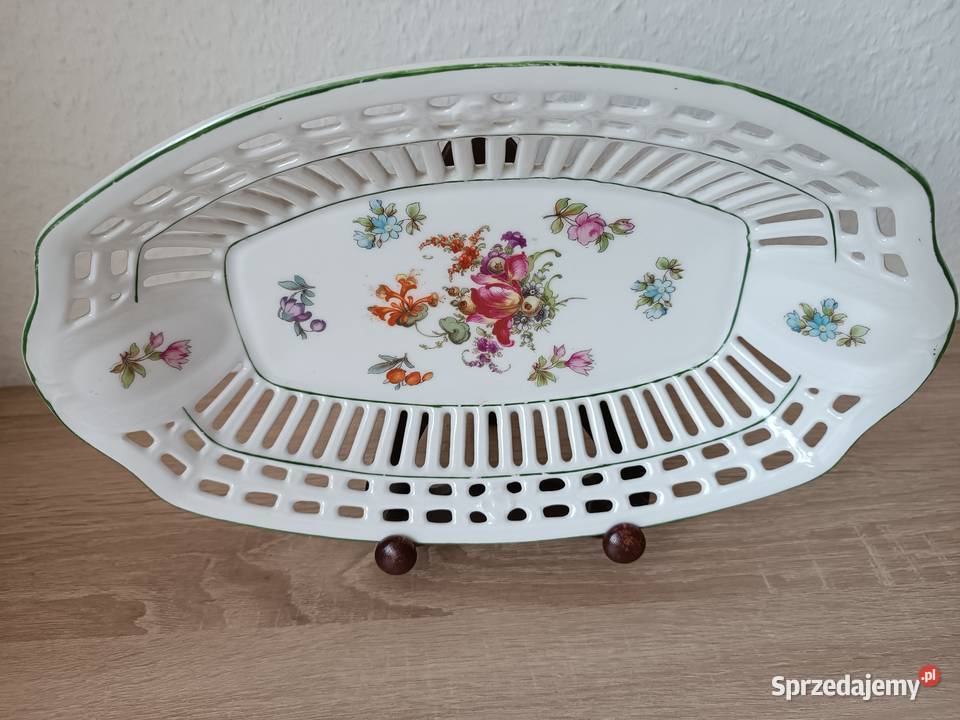 Ażurowy porcelanowy duży koszyczek Porcelana i szkło Gorlice