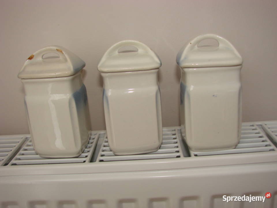 stare szwedzkie pojemniki na przyprawy Porcelana i szkło Pruszcz Gdański