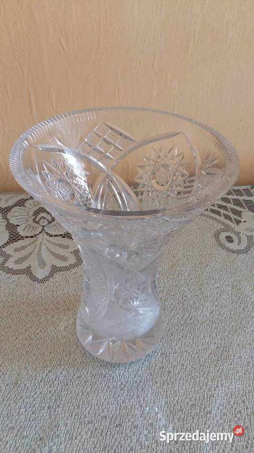Wazon kryształowy duży kryształ ozdobny vintage Łódź