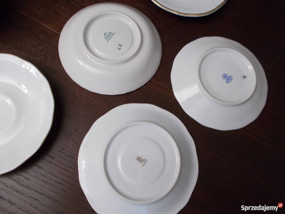 Złocenia Porcelanowe Talerzyki Podstawki