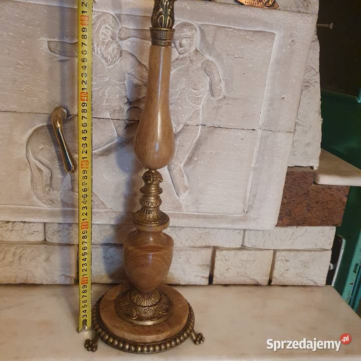 Duża kamienna podstawa do lampy naftowej z Wrocław