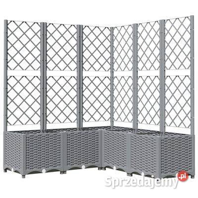 vidaXL Donica ogrodowa z kratką jasnoszara