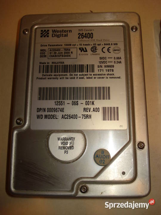 Segate ST3144A Quantum Pro Drive LPS WD AC26400 wewnętrzny pomorskie Gdynia sprzedam