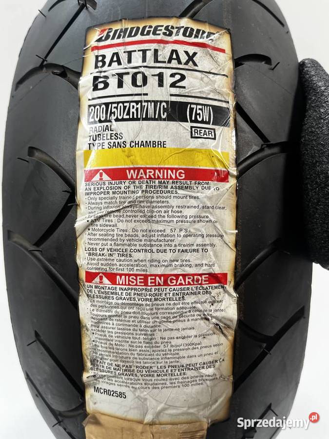 Opona BRIDGESTONE BATTLAX BT012 R 20050ZR17 MC Łobżenica