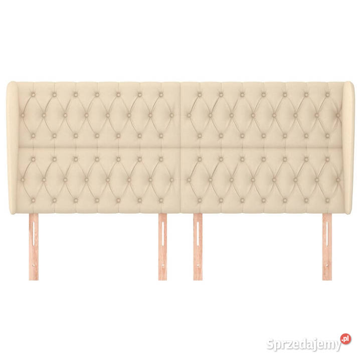 Zagłówek uszak kremowy 203x23x118128 tkanina