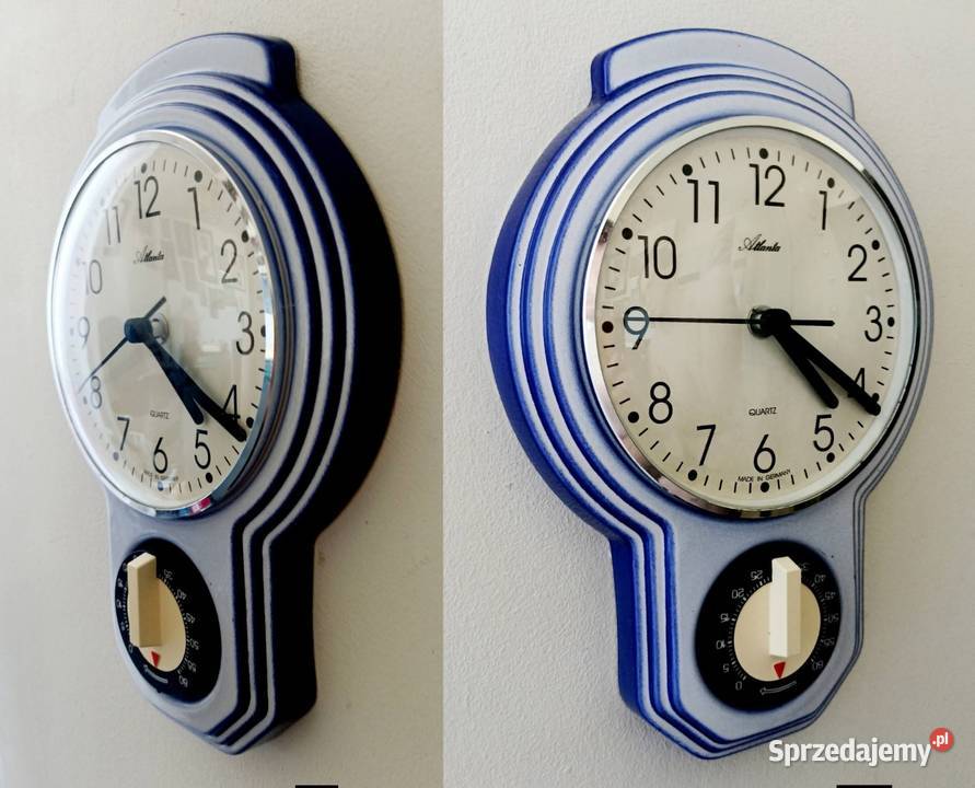 Zegar ceramiczny ścienny z lat 80 ścienny Dzierżoniów