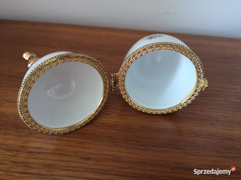 Jajko szkatułka porcelana vintage Porcelana i szkło