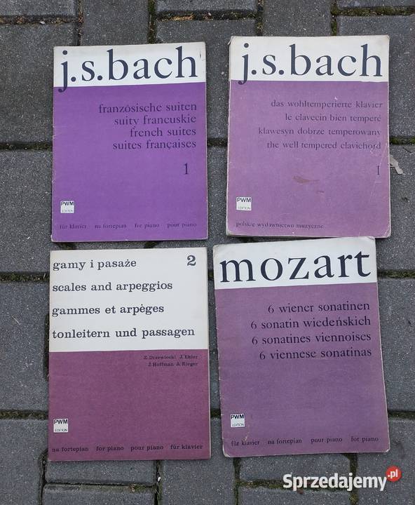 Nuty na fortepian zestaw starych zeszytów 4 Bach pomorskie