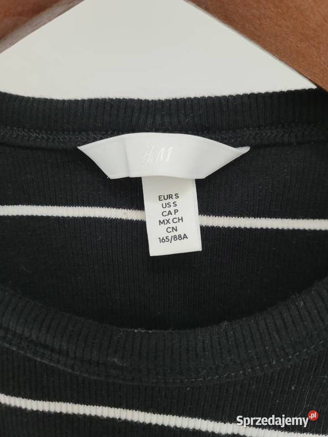 Bluzka crop top czarny w białe paski czarny Liszki