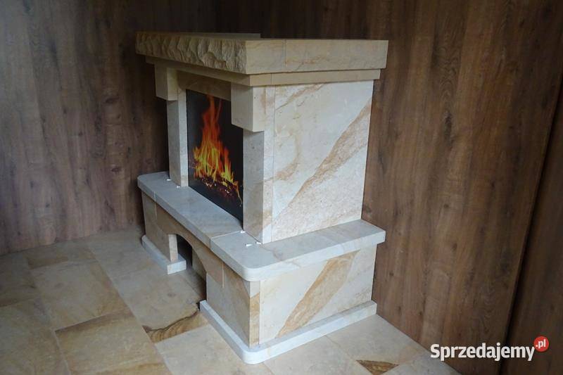 Kominki zabudowy obudowy kominkowe z kamienia łódzkie