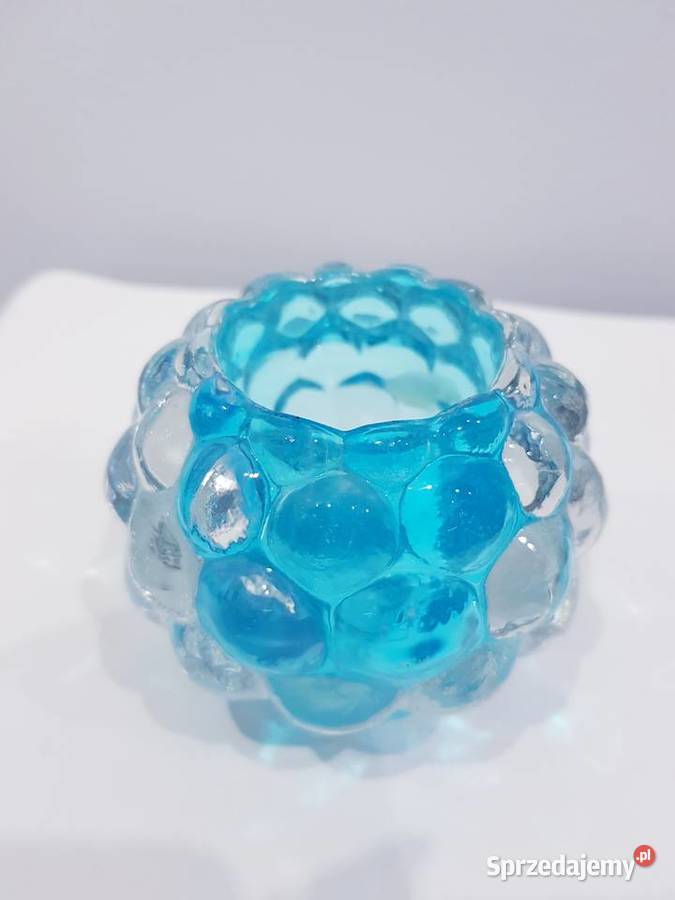 Szklany świecznik na podgrzewacze śląskie Dąbrowa Górnicza