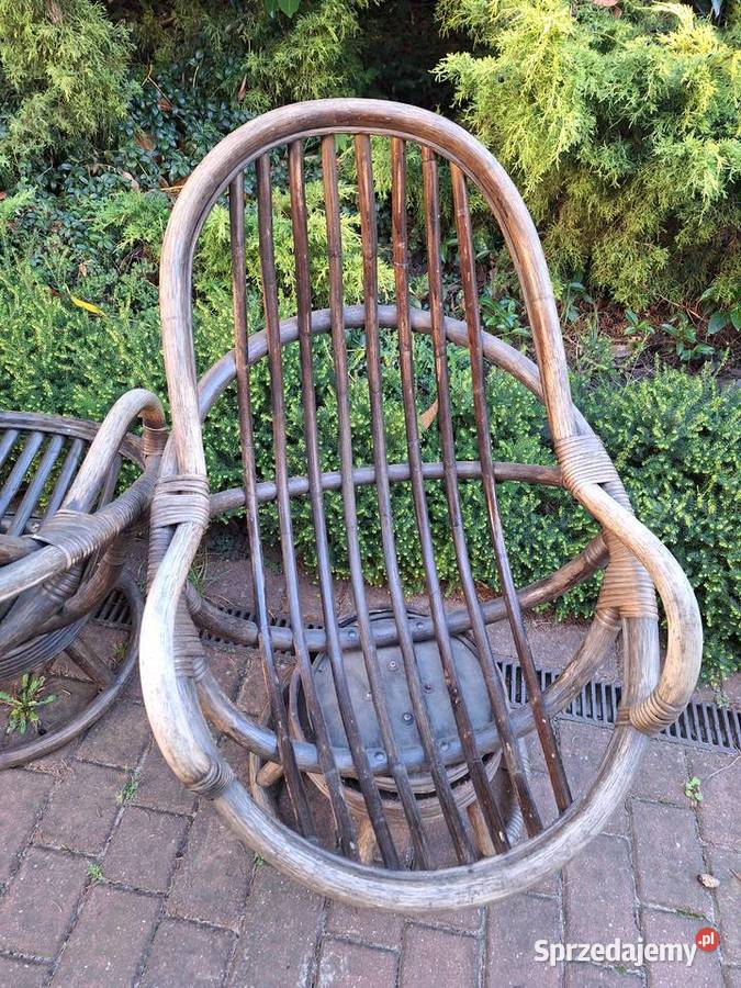 Dwa fotele obrotowe rattan plus stolik rattanowy Gdynia