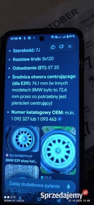 koła do BMW 225X60X15 Kłobuck