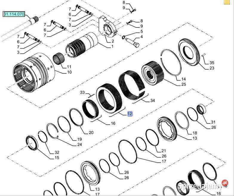 Zestaw naprawczy sprzęgła 47136624 Holland CNH Białystok