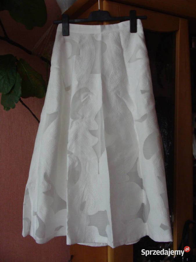 nowa spódnica ecru żakard hm łódzkie Łódź