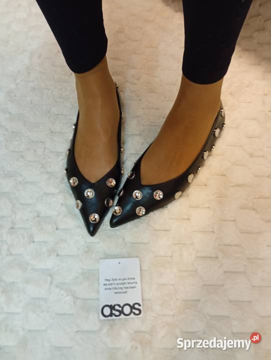 40 ASOS Design czarne bogato zdobione baleriny z Kraków