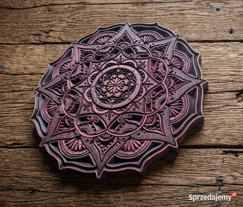 Mandala z drewna panel ścienny 3D obraz boho Figurki i rzeźby Dekoracje i ozdoby małopolskie Nowy Targ