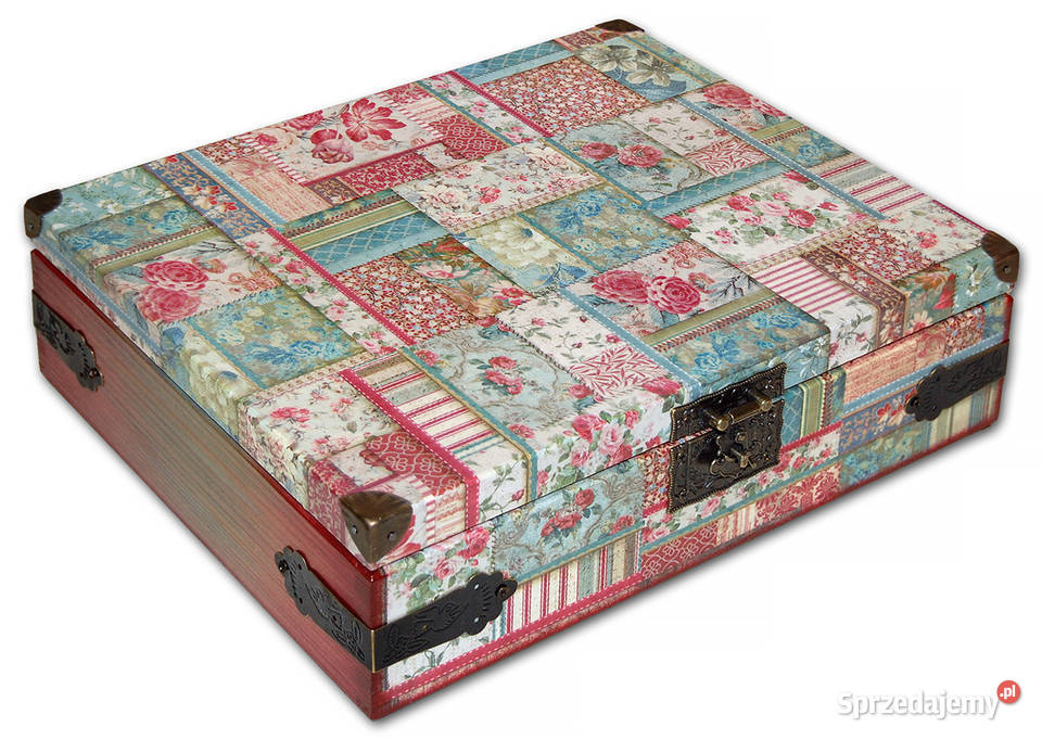 HERBACIARKA skrzynka na herbatę PATCHWORK 12 Akcesoria do herbaty Bydgoszcz sprzedam