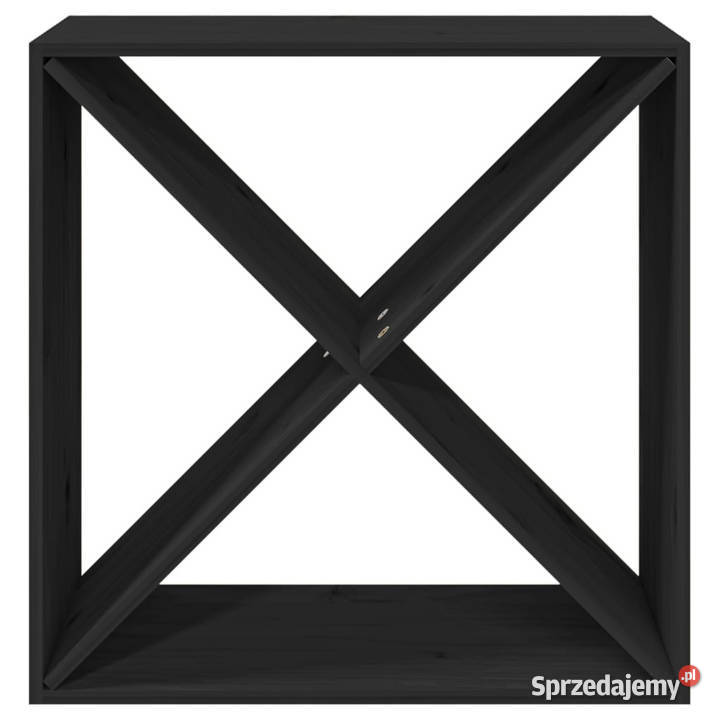 Szafka na wino czarny 62x25x62 lite drewno