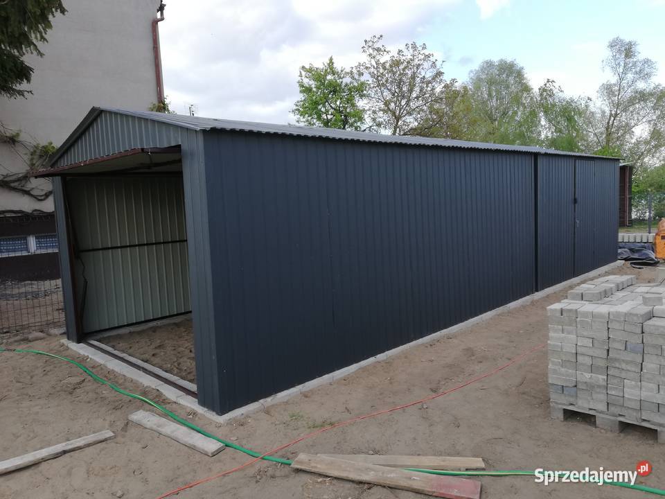 Garaż Blaszany Grafit 3x8 Magazyny Schowek Wiata