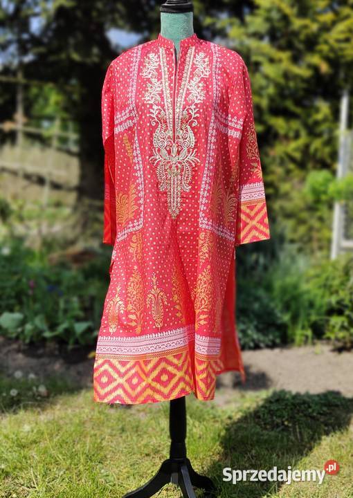 Koralowa tunika kameez Pakistan Indie Bollywood Szczecin