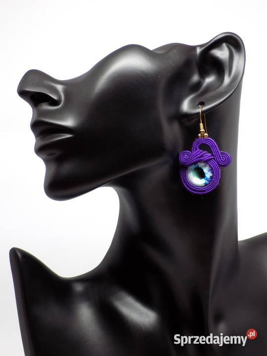 KOLCZYKI FIOLETOWE OCZY SUTASZ Warszawa