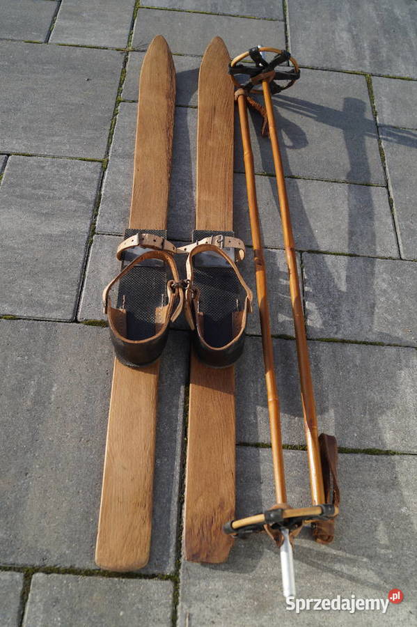 Stare narty dziecięce 90 kijki podkarpackie Pruchnik