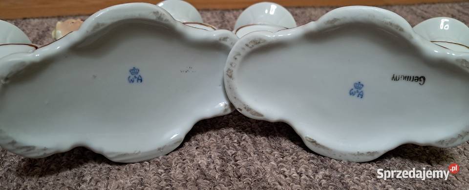 Stare świeczniki 3 porcelana Wagner Apel Niemcy podlaskie Suwałki