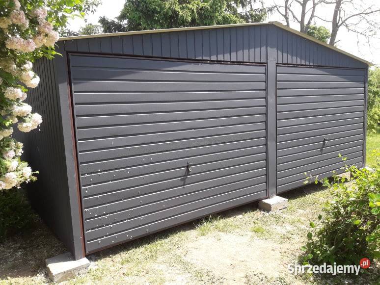 AA27 Garaż Blaszany Grafitowy Dwuspadowy Jasło
