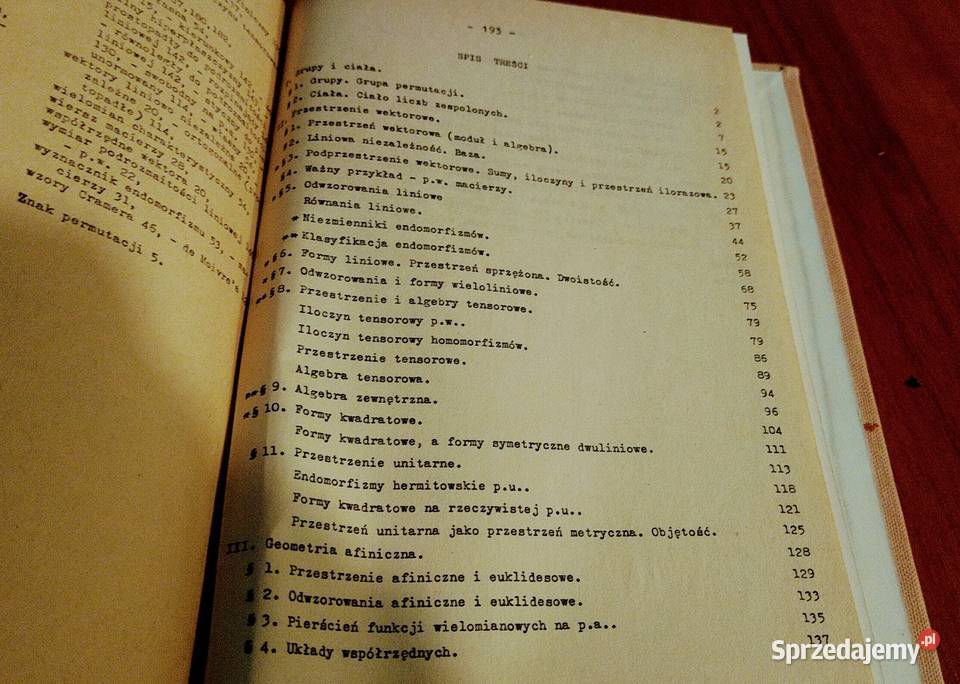 Algebra z geometrią Jacek Komorowski z przedm tradycyjny podręcznik Gdańsk