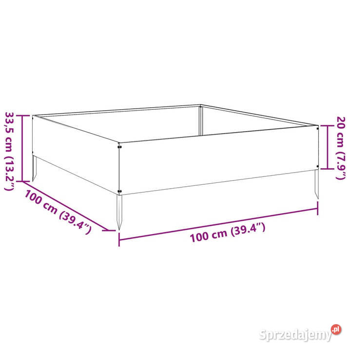 Podwyższona donica antracytowa 100x100x335 stal Warszawa sprzedam