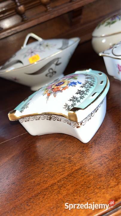 Puzderko PM Import Podkowa Złocone Biała Porcelana i szkło Gdańsk