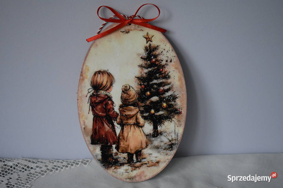 Zawieszka decoupage rękodzieło ozdoba prezent mazowieckie