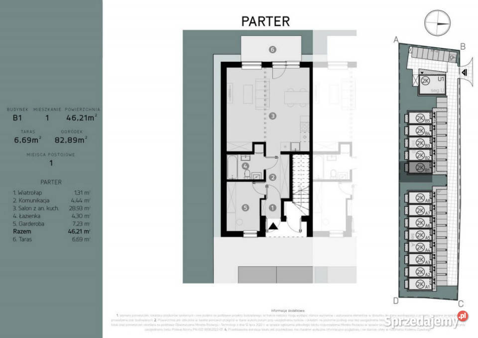 Mieszkanie 4621m2 2 pokojowe Krosno 46.21m2