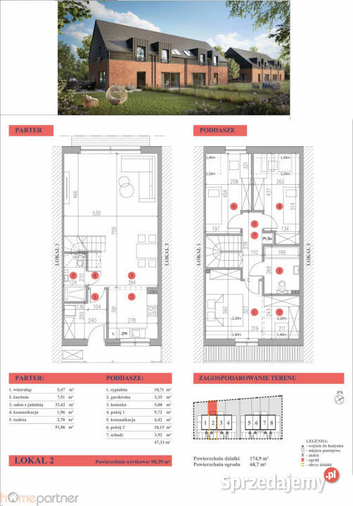 Dom bliźniak Wrocław 9839m2 10061zł/m2 dolnośląskie