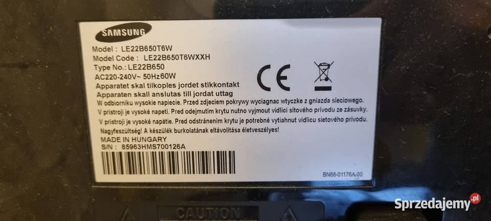Samsung telewizor le22b650t6w mazowieckie sprzedam