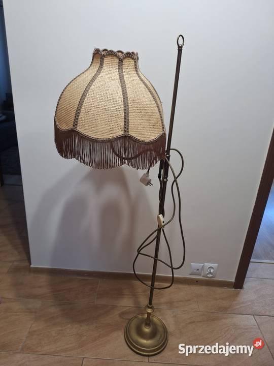 Stylowa lampa podłogowa retro vintage mosiądz