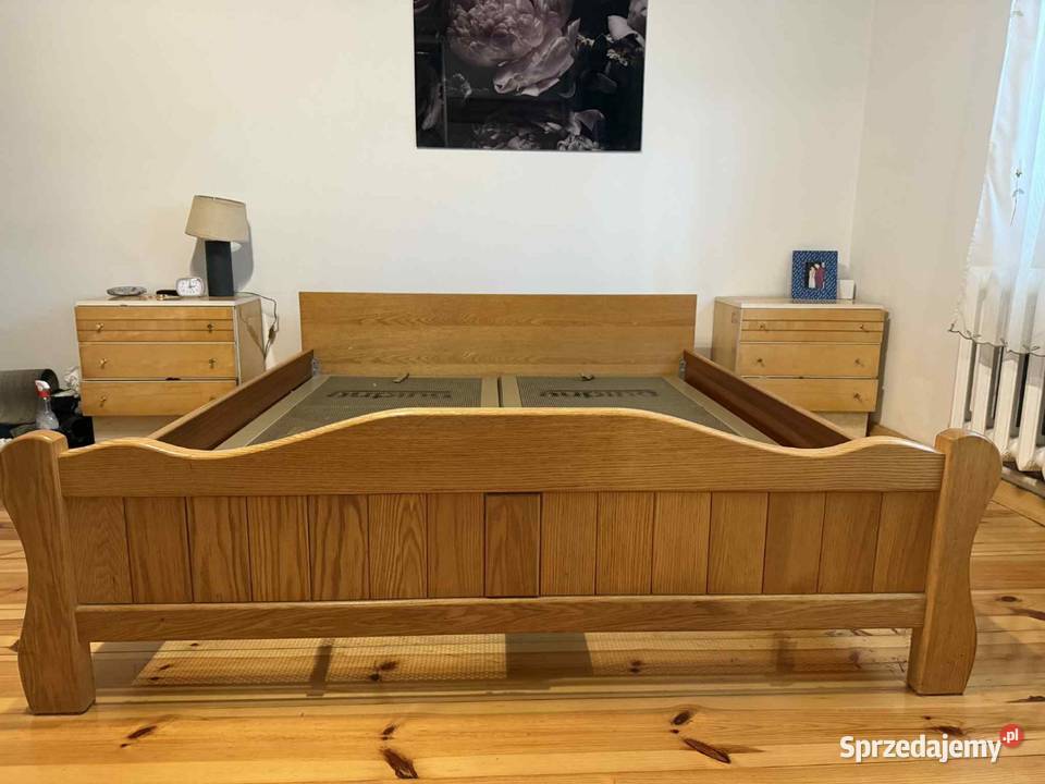 Łóżko drewniane dębowe Płaska