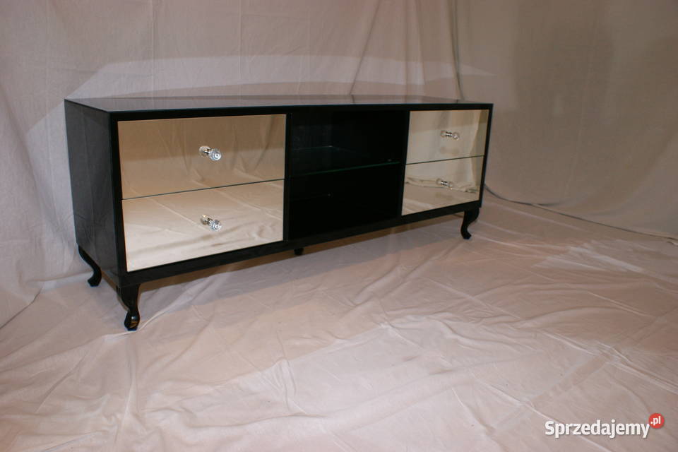 Stolik RTV czarny lustrzany z lustrem OKAZJA wielkopolskie