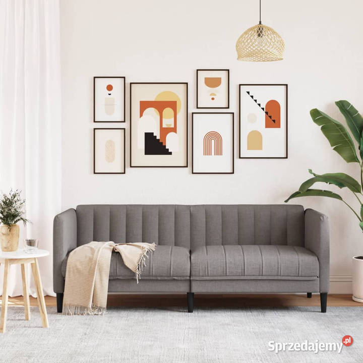 Sofa 2osobowa kolor taupe tapicerowana tkaniną Warszawa