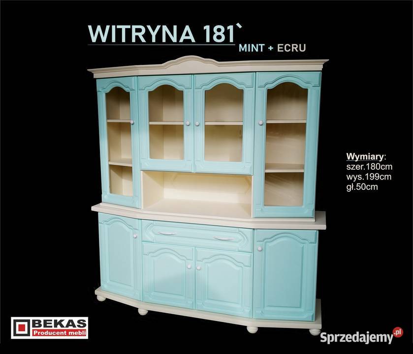 Waniliowa Witryna ECRU Miętowa Stylowa Witryna Tychy