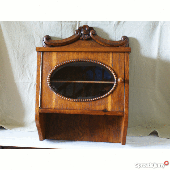 Przepiękna szafeczka wisząca z kryształową szybą Skórzewo