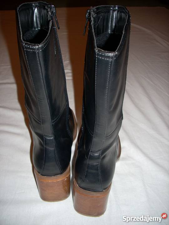 Gładkie czarne kozaczki 39 40 kozaki małopolskie Nowy Sącz