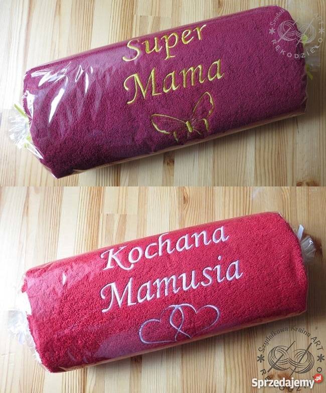 Ręcznik z haftem PREZENT dzień MATKI OJCA MAMY Toruń
