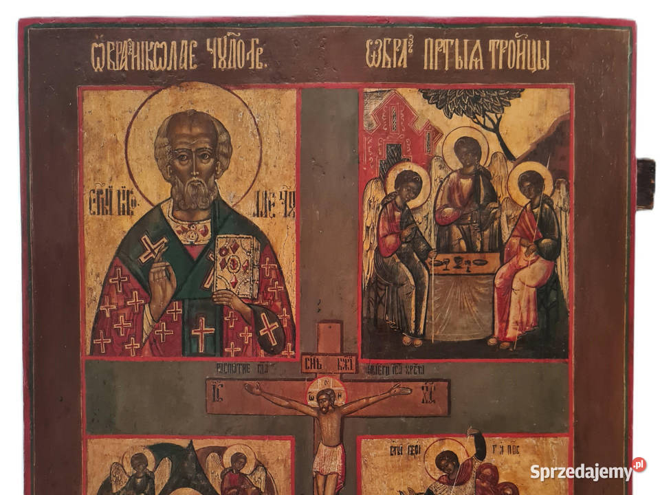 Ikona czteropolowa Jezus Chrystus Ukrzyżowany Malarstwo Warszawa