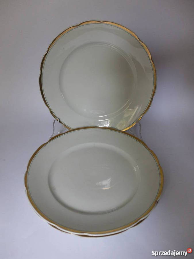 Zestaw 3 płaskich porcelanowych talerzy Ćmielów wielkopolskie Kościan sprzedam