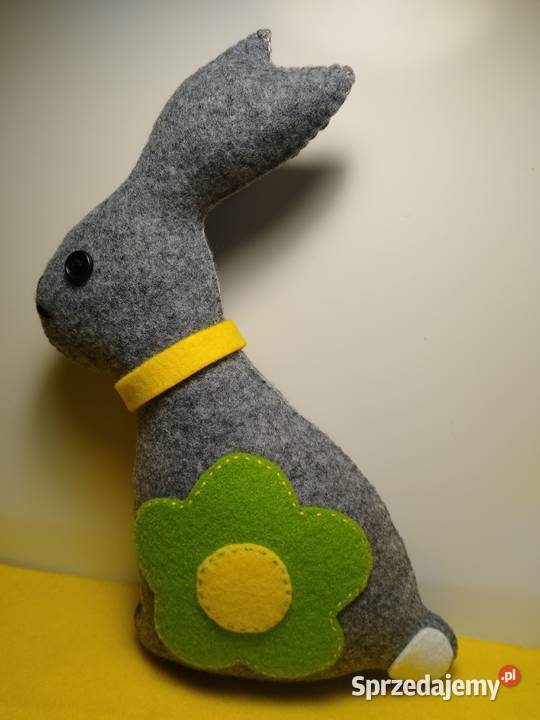 Duży Wielkanocny Zając z Filcu Handmade Gdańsk