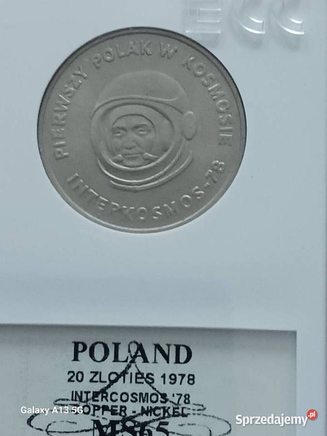 20 Interkosmos Hermaszewski 1978 r GCN MS65 Numizmatyka Konin