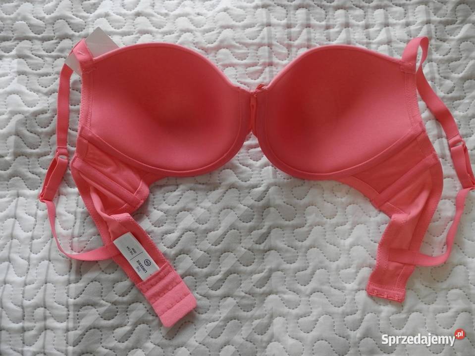 Biustonosz CA Plunge Różowy Zdobiony Koronką Łomża sprzedam