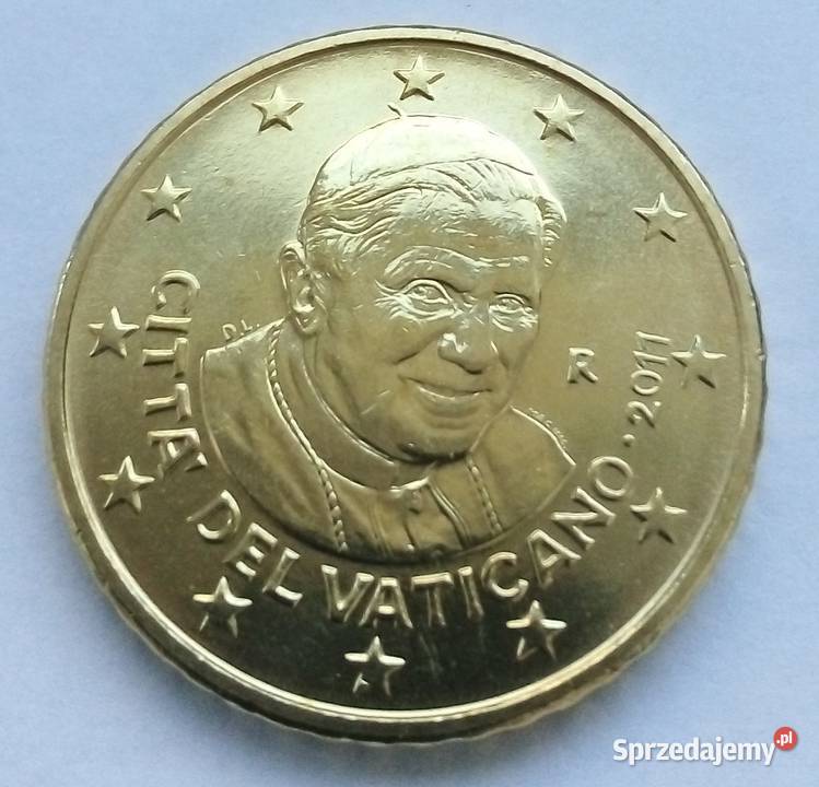 WATYKAN 50 EURO CENT 2011 r ŁADNA BENEDYKT XV Antyki, Sztuka, Kolekcje